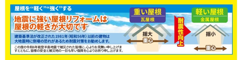 屋根軽量化は地震対策